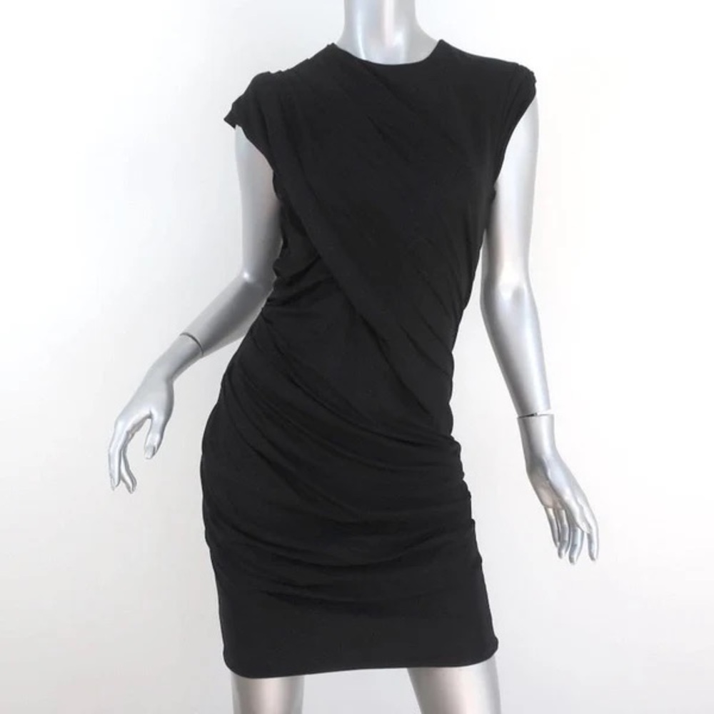 Alexander Wang Black Ruched Sheath Mini Dress